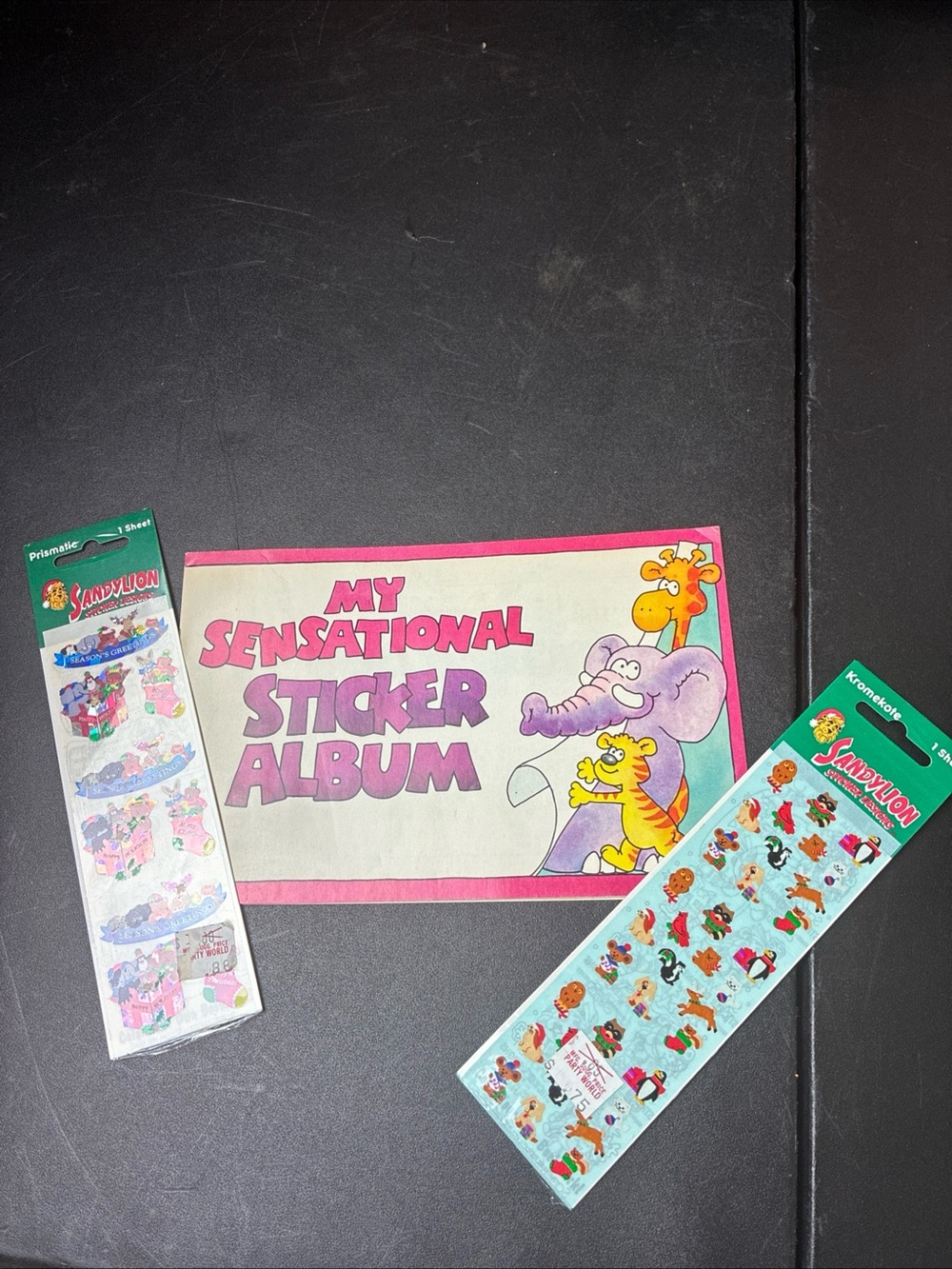 1985 Vintage Sticker Album with bonus 2 Sandylion Sticker Sheets